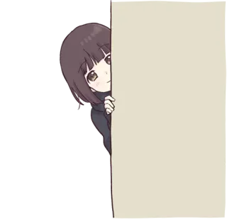😶 c2a7a533 애니메이션, 소녀, 귀여운, 수줍은, 빼꼼, 만화, 만화 telegram sticker