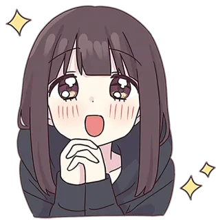 🤩 0dcd19b5 Anime, Dziewczyna, Słodkie, Błysk, Podekscytowany, Szczęśliwy whatsapp sticker