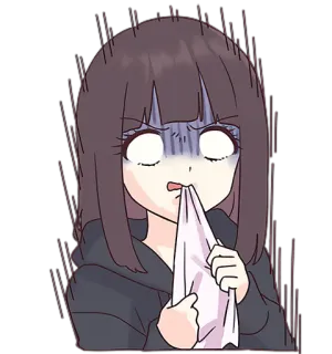 😱 194ff2bf anime, przestraszona, dziewczyna, kreskówka, zmartwiona, emocja, zaniepokojona whatsapp sticker