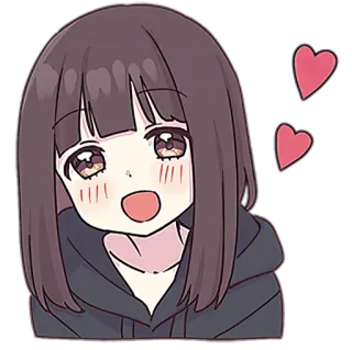 🥰 3b087971 anime, dziewczyna, słodkie, serca, kawaii, manga whatsapp sticker