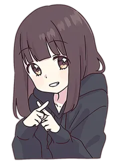 ❌ 46345dcd dziewczyna anime, kreskówka, postać, uśmiech, kawaii whatsapp sticker