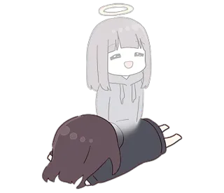 💀 5757471d Anime, Kreskówka, Duch, Anioł, Upadły, Smutny, Chibi whatsapp sticker