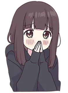 😍 5fe40849 dziewczyna anime, słodka, rumieniąca się, zawstydzona, kreskówka, postać whatsapp sticker