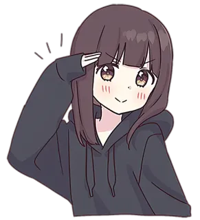 👌 794844a6 dziewczyna anime, salut, słodkie, kreskówka, naklejka, anime whatsapp sticker