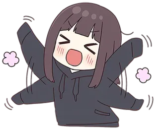 🙌 8868afe3 Anime, Słodkie, Dziewczyna, Szczęśliwy, Kreskówka whatsapp sticker
