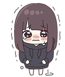 😭 a9c15bad anime, płacz, smutny, dziewczyna, kreskówka, kawaii whatsapp sticker