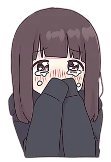 😢 c5847578 płacząca, smutna, dziewczyna anime, emocjonalna whatsapp sticker