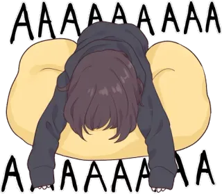😫 1257ca41 AAAAAAAAAAAAAAA Аниме, Мем, Грустно, Эмоциональный, Кричащий, AAAA telegram sticker