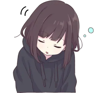 😴 6d229e3b Аниме, Девушка, Спит, Милый, Мультфильм telegram sticker