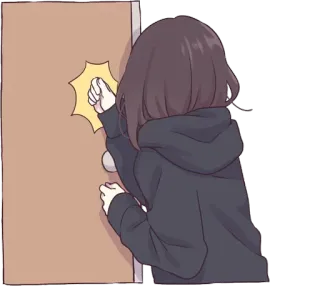 ✊️ e3719838 Аниме, Девушка, Стучать, Дверь telegram sticker