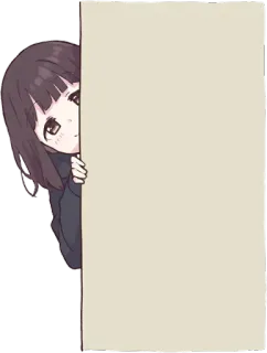 😏 f0e43501 Аниме девушка, Подглядывание, Стеснительный/ая, Мультфильм, Персонаж, Милый/ая telegram sticker