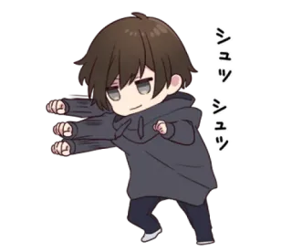 😐 90208193 シュッシュッシュッ chibi, anime, action, movement, cute telegram sticker