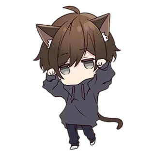 🙂 002a0c10 Anime, Kocurek, Chibi, Kawaii, Kocie uszy telegram sticker