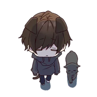 😞 068bb934 Anime, Chibi, Smutny, Pies, Kawaii, Szczeniak, Kot telegram sticker