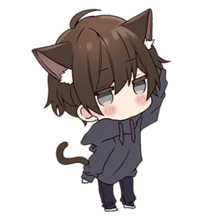 🧐 a8de0ab4 Anime, Kot, Chibi, Neko, Słodki, Kreskówka, Manga, Kawaii telegram sticker