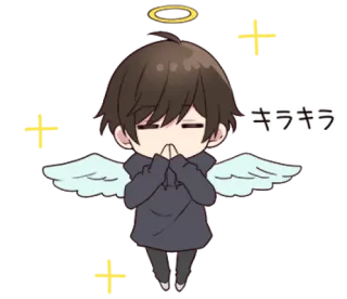 😇 02d6015e キラキラ malaikat, berkilau, imut, anime, chibi, kawaii, halo telegram sticker