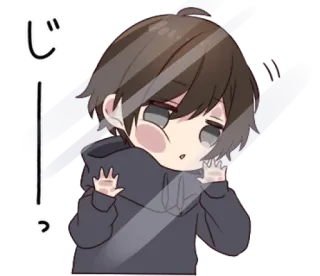 😉 81fe6314 じっ Anime, Chibi, Lucu, Jepang, Manga telegram sticker