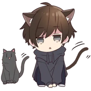 🦊 a1b66419 Anime, Kat, Chibi, Schattig, Cartoon telegram sticker