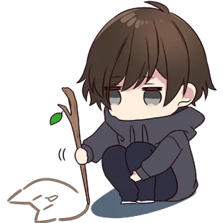 ✍ 2eaa6f6a Anime, Triste, Chibi, Adesivo, Disegno, Personaggio telegram sticker