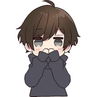 🫢 d7cea299 Anime, Chibi, Kawaii, Carino, Preoccupato, Ansioso, Manga telegram sticker