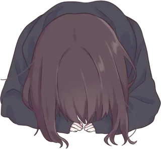 😞 14093536 Anime, Maaf, Membungkuk, Kawaii, Lucu, Sedih whatsapp sticker