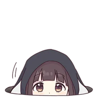 😶 bf74d853 アニメ, かわいい, キュート, 覗き見, 女の子, パーカー telegram sticker