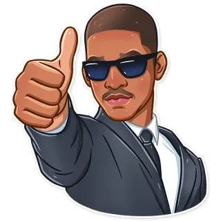👍 1a3a5f9e Will Smith 威尔·史密斯, 点赞, 名人, 演员, 卡通 telegram sticker