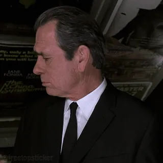 🫤 c6add2fb Tommy Lee Jones Men in Black 요원, 맨인블랙, 배우, 진지한, 영화 캐릭터, freetopsticker telegram sticker