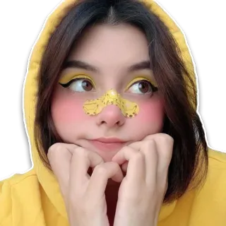 🤗 da9d0c6c wanita, gadis, potret, selfie, kuning, makeup, orang telegram sticker