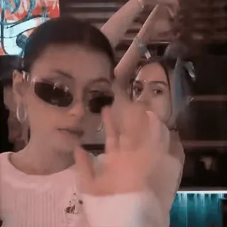 🍣 5f4339a7 offensive gesture, middle finger, teenagers, sunglasses, girls telegram sticker