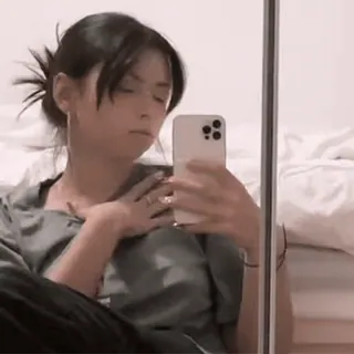 🍣 f8215768 woman, selfie, mirror, indoor, reflection, person telegram sticker