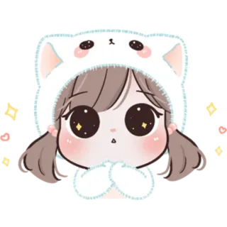 🍥 94eab4e7 каваий, милый, аниме девушка, мультфильм, стикер, чиби telegram sticker