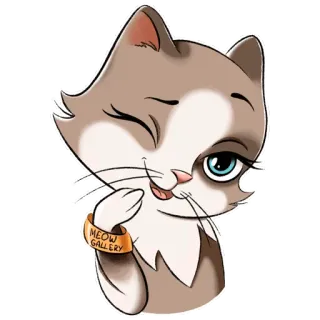 😉 44033593 MEOW GALLERY 猫, 喵, 画廊, 卡通, 贴纸, 动物 whatsapp sticker