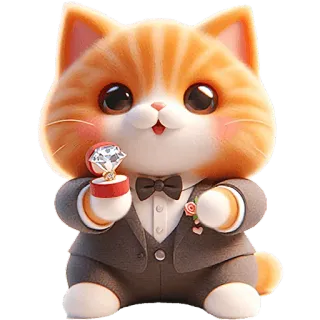 💍 9d0cb2bf kot, słodki, pielęgnacja, ślub, diament, kociak, zwierzę, pierścionek telegram sticker