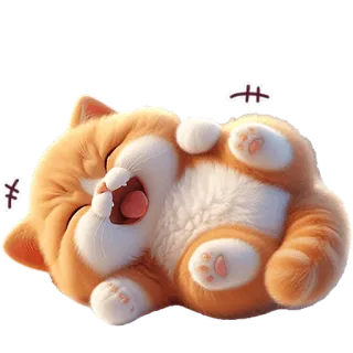 😅 e5721820 kot, kociak, słodki, zwierzę, pomarańczowy, śpiący, leniwy, zrelaksowany telegram sticker