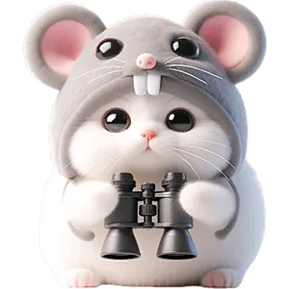 🧐 ce5bbc01 kucing, tikus, teropong, imut, hewan, topi telegram sticker