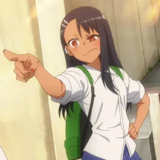 🤢 868d8161 Nagatoro Don't Toy with Me, Miss Nagatoro アニメ, ナガトロ, 漫画, 女の子, 指差し telegram sticker