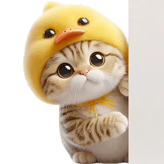 😶 187b3f11 kucing, anak kucing, imut, hewan, peliharaan, bebek, topi telegram sticker
