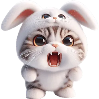 👹 354f94cf chat, lapin, animal, mignon, kawaii, animal de compagnie, autocollant telegram sticker