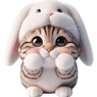 🤗 390825af chat, chaton, lapin, mignon, animal, animal de compagnie telegram sticker