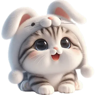 🤣 8a93010e chat, chaton, mignon, lapin, animal, animal de compagnie, kawaii telegram sticker