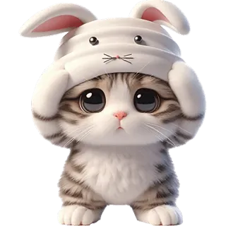 🤯 e508ecb9 chat, chaton, lapin, animal, animal de compagnie, mignon, kawaii telegram sticker