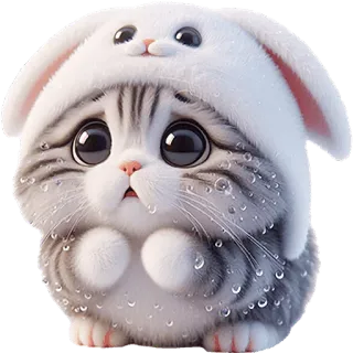 🥶 eb6ec456 chat, chaton, mignon, animal, animal de compagnie, lapin, triste telegram sticker