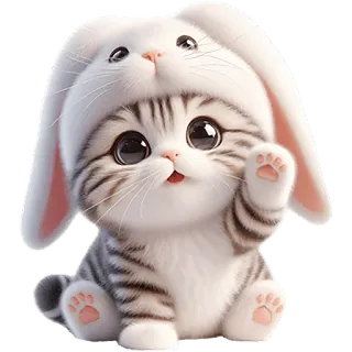 👋 fc7dfff7 chat, lapin, mignon, animal, chaton, animal de compagnie, duveteux telegram sticker