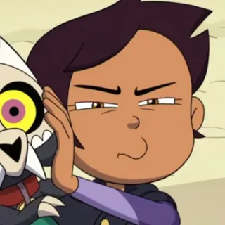 😑 40affdae Luz Noceda The Owl House カートゥーン, キャラクター, ラズ, アウルハウス, 面白い, 表情, キング, 平手打ち telegram sticker