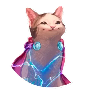 ☺️ 784ac360 kucing, jubah, superhero, petir, Popcat telegram sticker