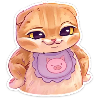 🤨 8e674e18 แมว, ลูกแมว, สัตว์, สัตว์เลี้ยง, น่ารัก, คาวาอิ, เด็ก, หมู telegram sticker