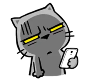 😰 d7222178 cat, cartoon, phone, expression, animal, sticker telegram sticker