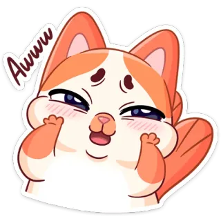 🤪 22ffde56 Awww kat, schattig, aanbiddelijk, dier, kawaii, vrolijk telegram sticker