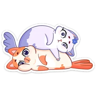 😌 8a68654f kat, kitten, schattig, cartoon, dieren, huisdier telegram sticker